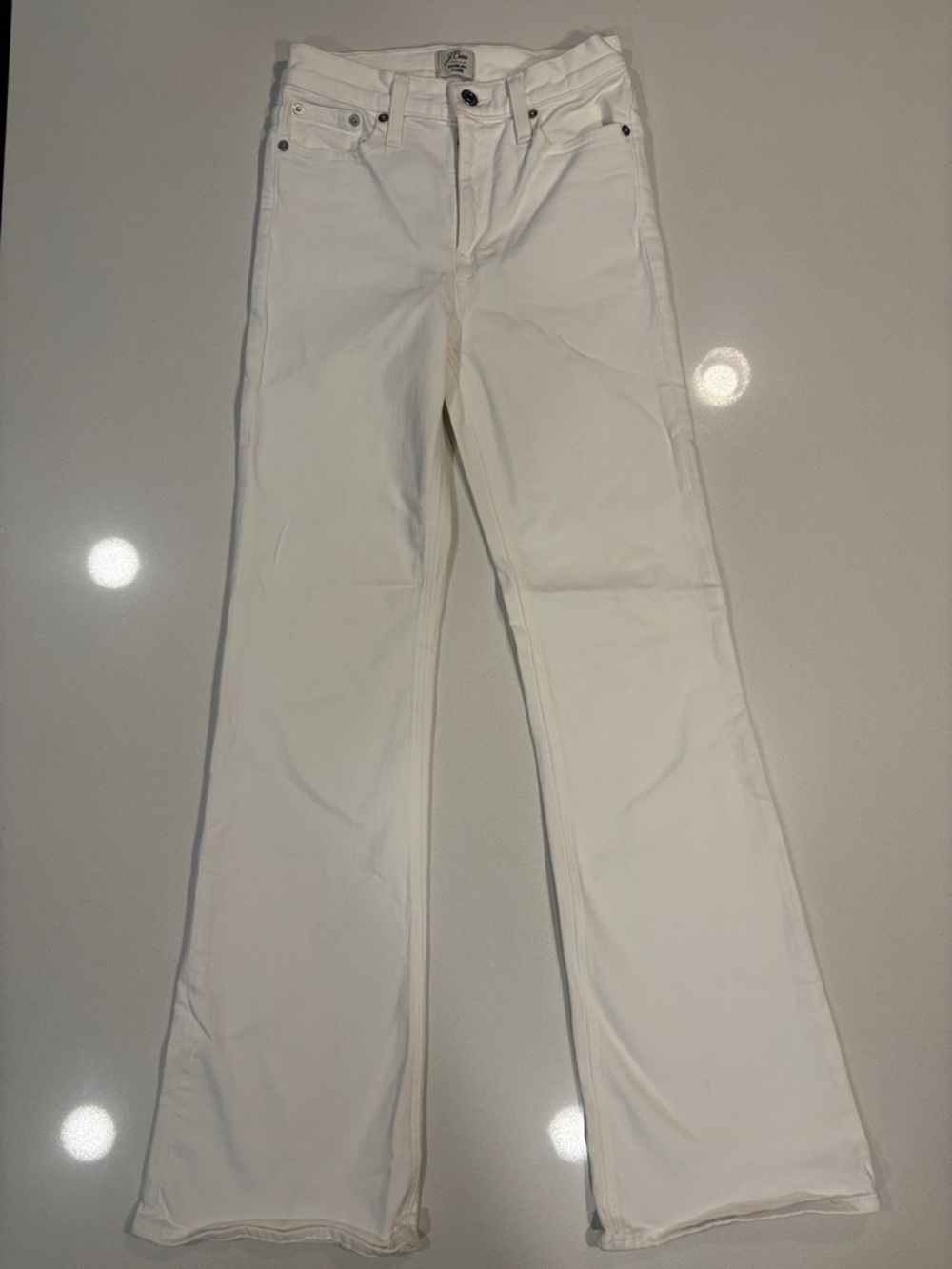 J. Crew White Flare Jeans - High Rise Wide Leg